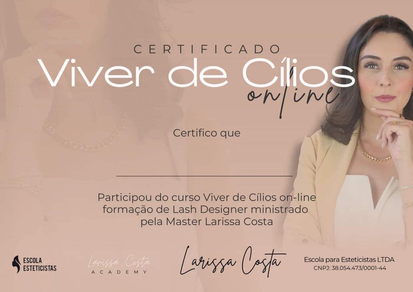 Modelo de certificado dos cursos
